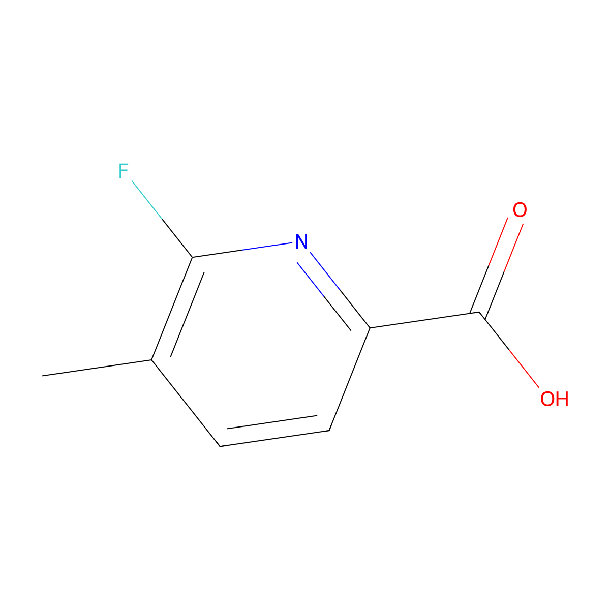6-Fluoro-5-methylpyridine-2-carboxylic acid molecular structure, CAS 1211524-30-9