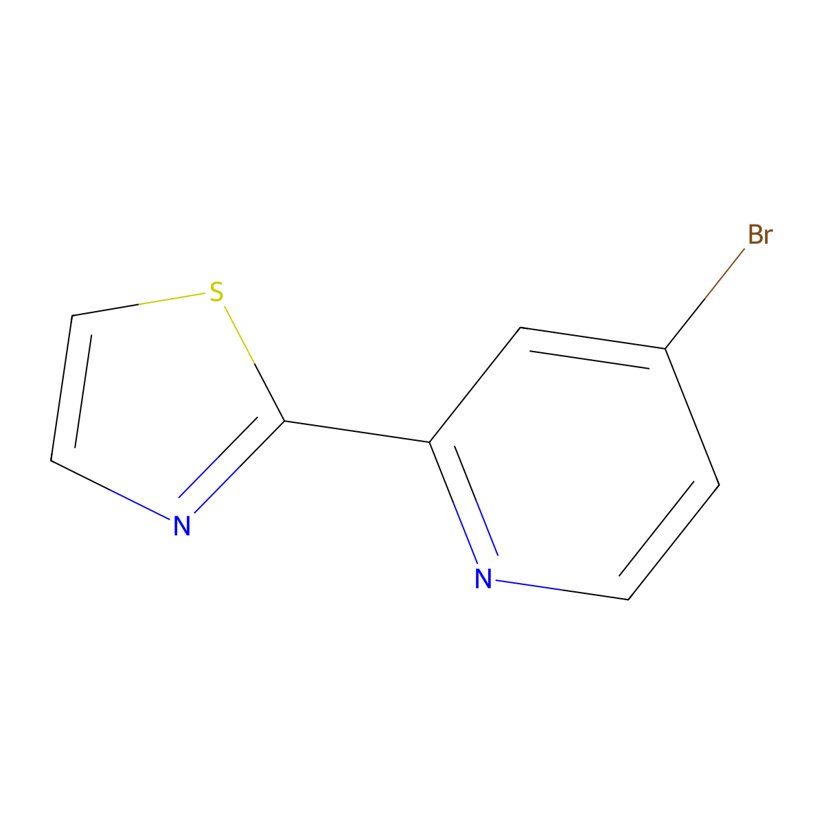 4-Bromo-2-(thiazol-2-yl)pyridine molecular structure, CAS 1211524-32-1