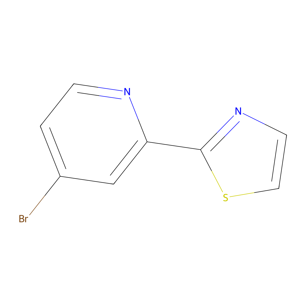 4-Bromo-2-(thiazol-2-yl)pyridine molecular structure, CAS 1211524-32-1