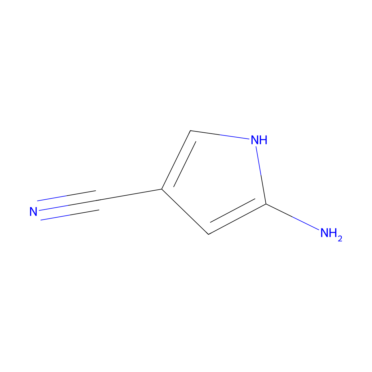 5-amino-1H-pyrrole-3-carbonitrile molecular structure, CAS 1211524-41-2