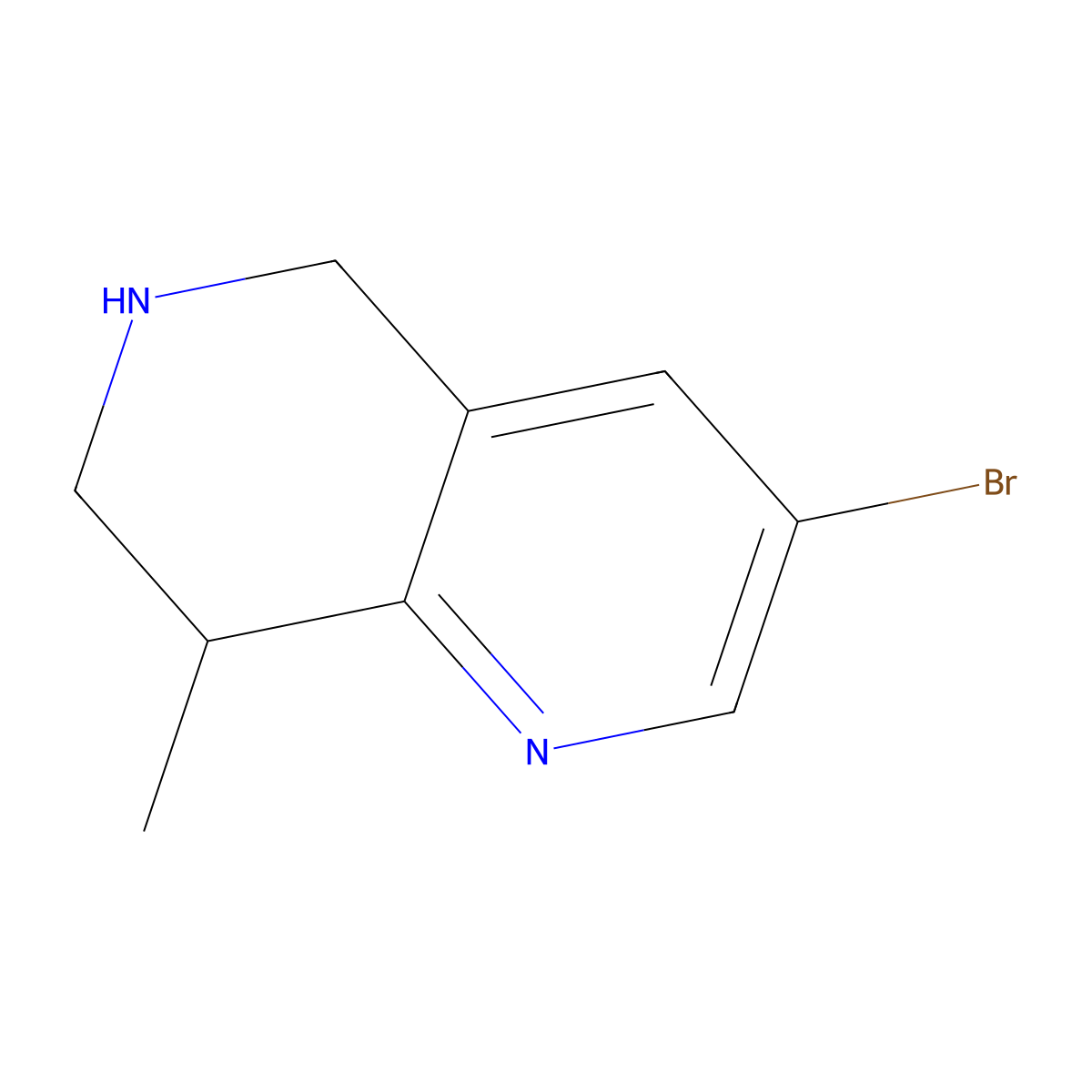 3-Bromo-8-methyl-5,6,7,8-tetrahydro-1,6-naphthyridine molecular structure, CAS 1211524-49-0