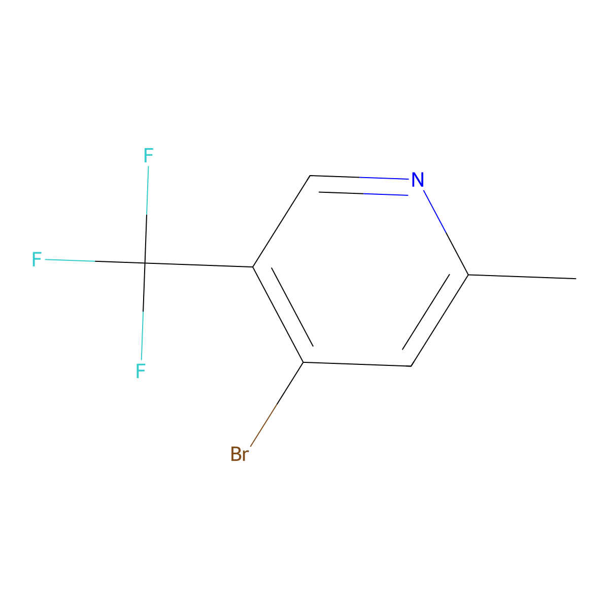 4-Bromo-2-methyl-5-(trifluoromethyl)pyridine molecular structure, CAS 1211524-52-5