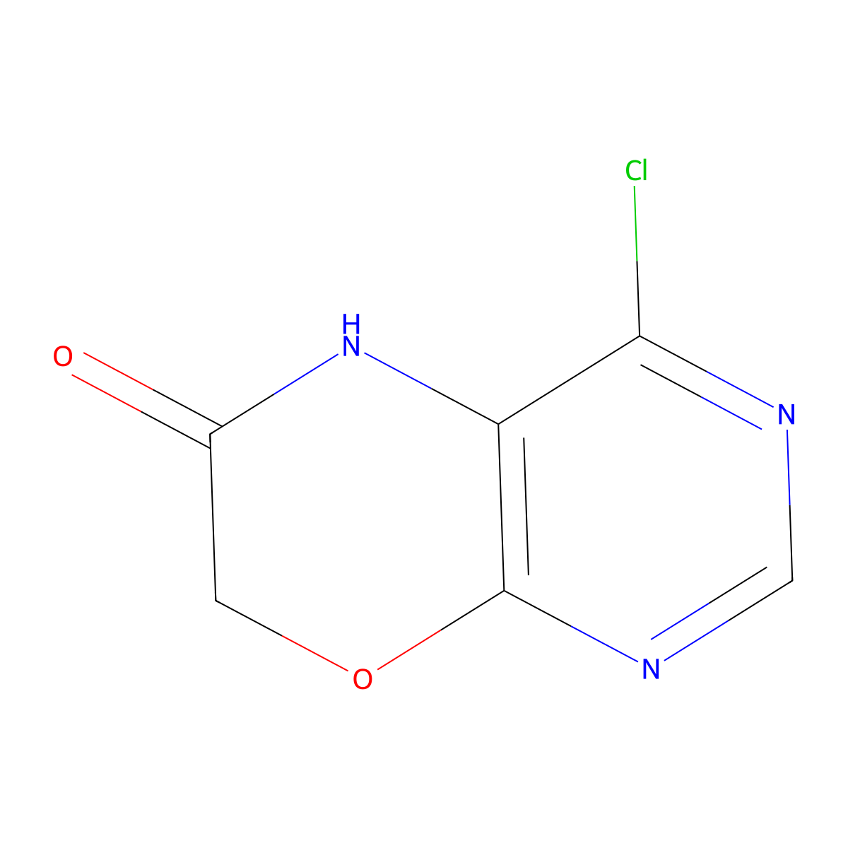 4-chloro-5H,6H,7H-pyrimido(4,5-b)(1,4)oxazin-6-one molecular structure, CAS 1211524-67-2