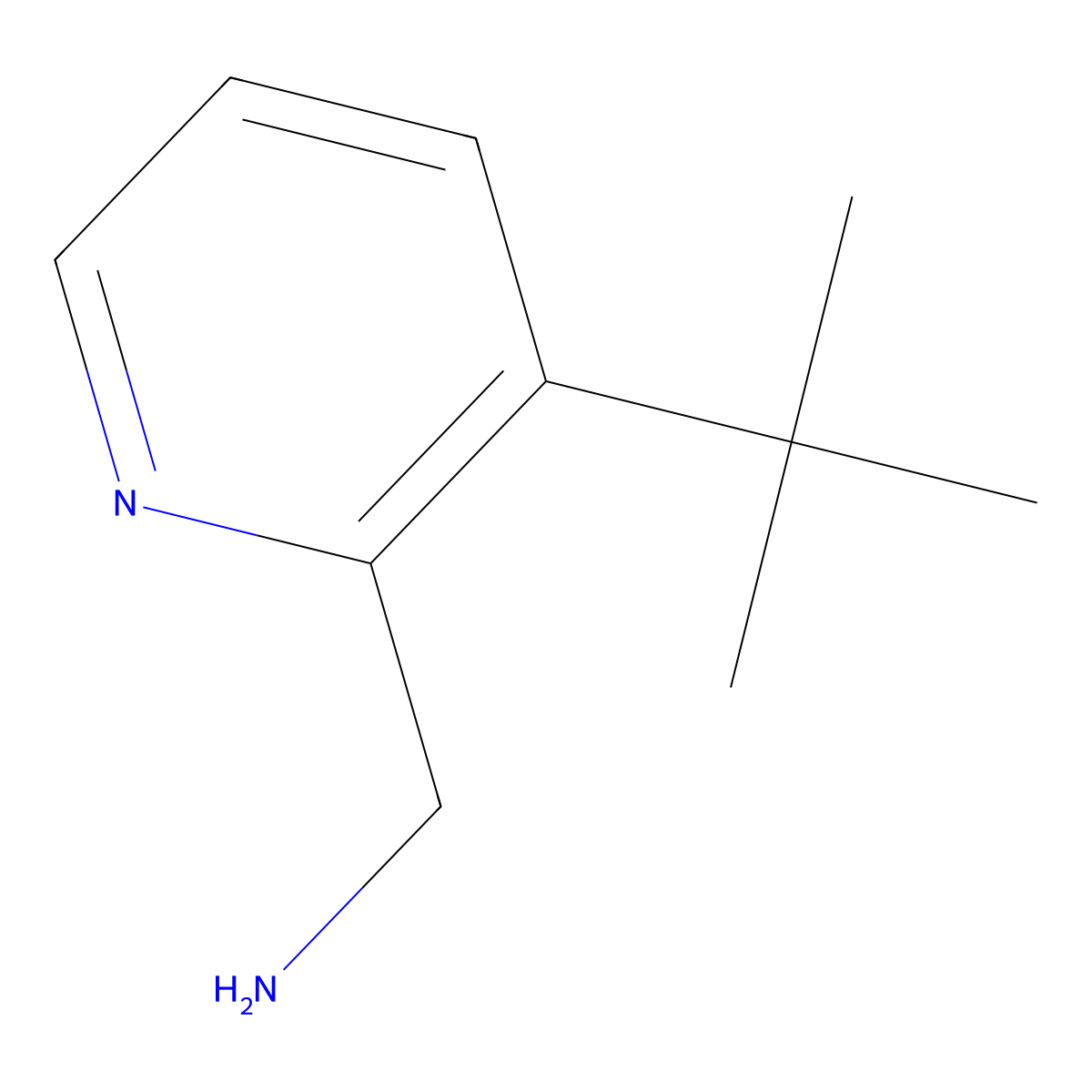3-(1,1-Dimethylethyl)-2-pyridinemethanamine molecular structure, CAS 1211524-68-3