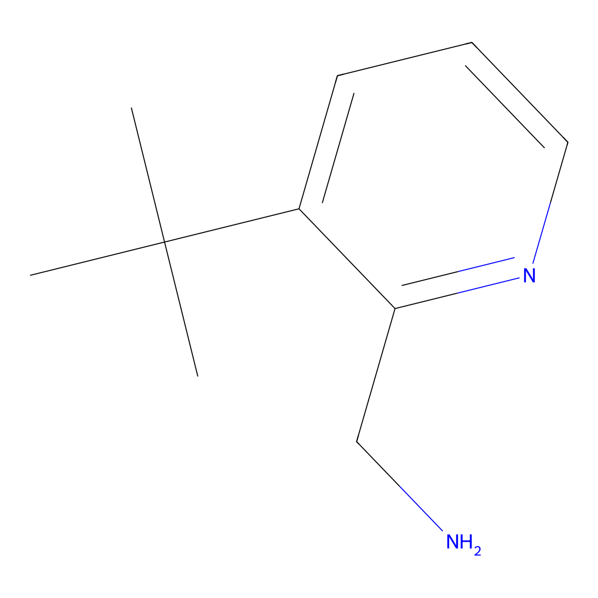 3-(1,1-Dimethylethyl)-2-pyridinemethanamine molecular structure, CAS 1211524-68-3
