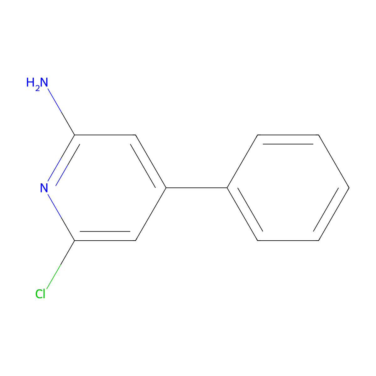 6-Chloro-4-phenylpyridin-2-amine molecular structure, CAS 1211525-26-6