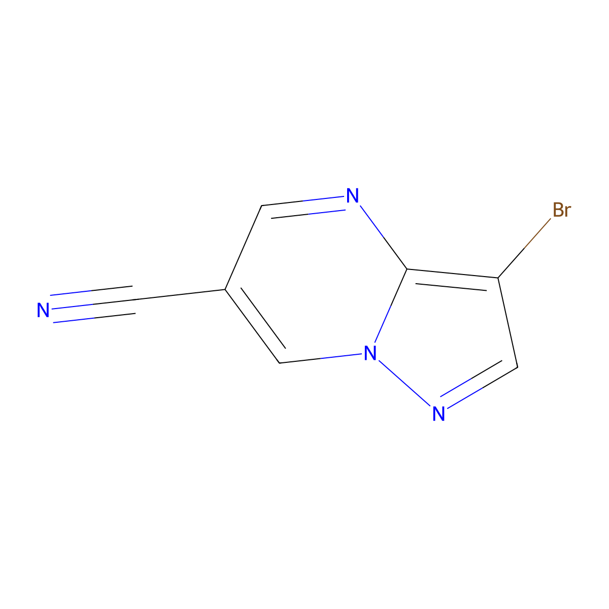 3-Bromopyrazolo[1,5-a]pyrimidine-6-carbonitrile molecular structure, CAS 1211525-27-7