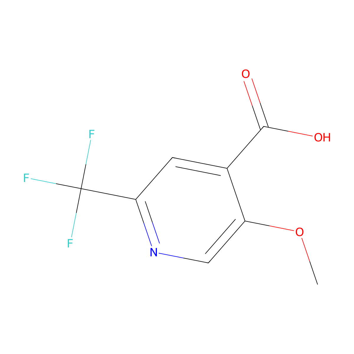 5-Methoxy-2-(trifluoromethyl)pyridine-4-carboxylic acid molecular structure, CAS 1211525-32-4