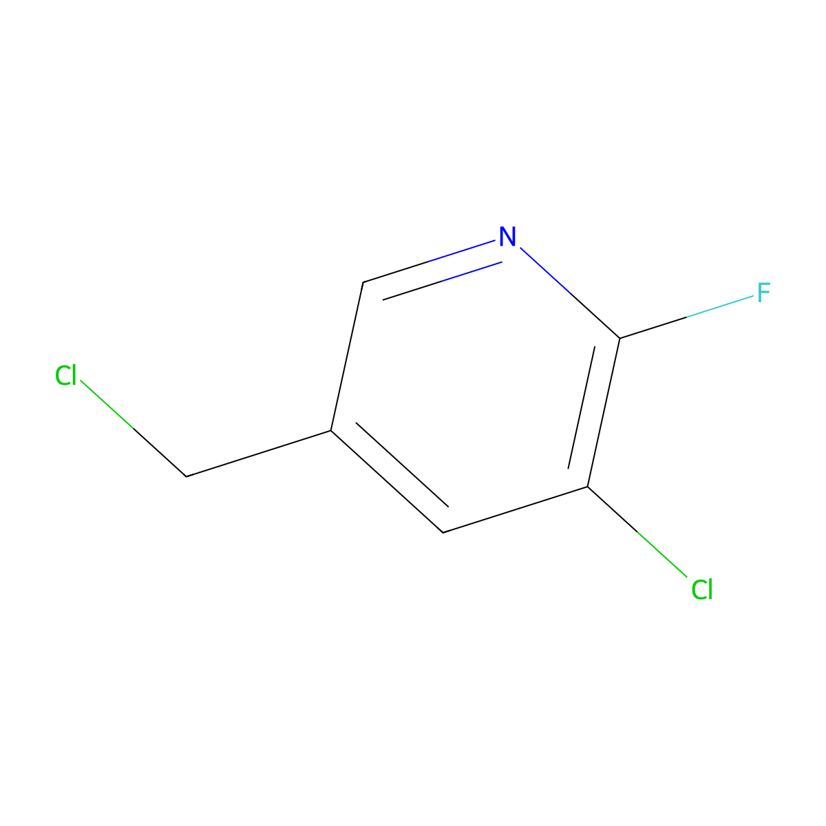 3-Chloro-5-(chloromethyl)-2-fluoropyridine molecular structure, CAS 1211525-34-6
