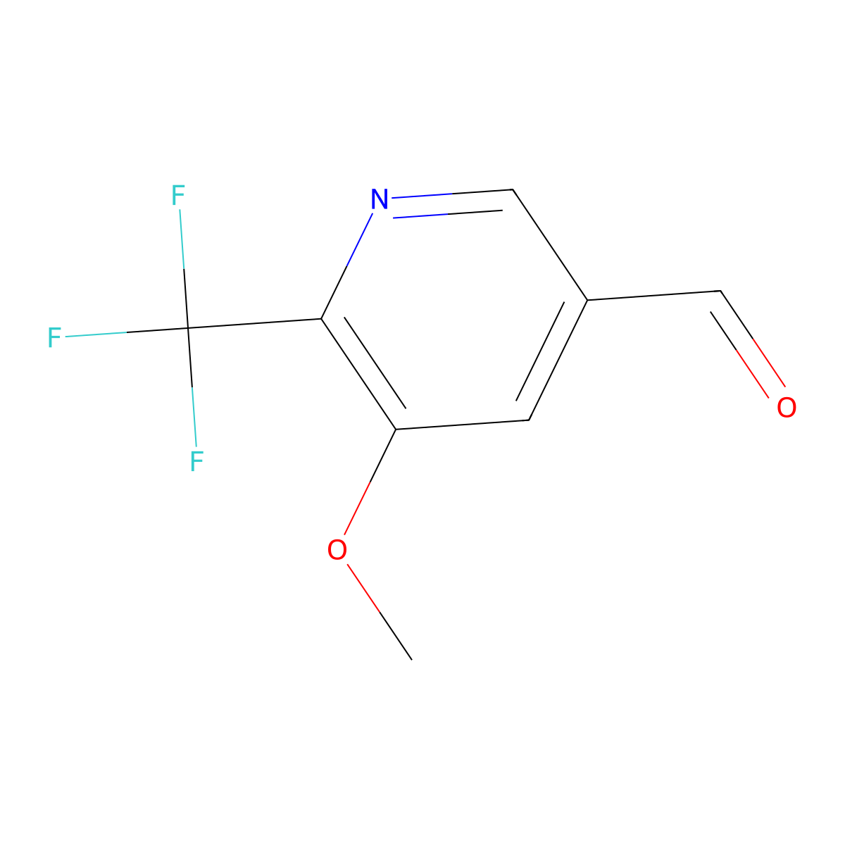 5-Methoxy-6-(trifluoromethyl)nicotinaldehyde molecular structure, CAS 1211525-44-8