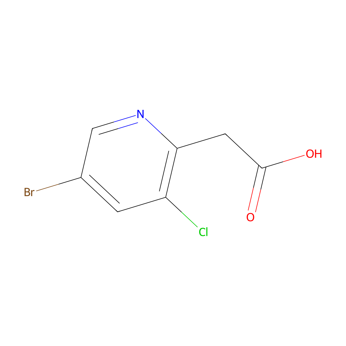 2-(5-Bromo-3-chloropyridin-2-yl)acetic acid molecular structure, CAS 1211525-50-6