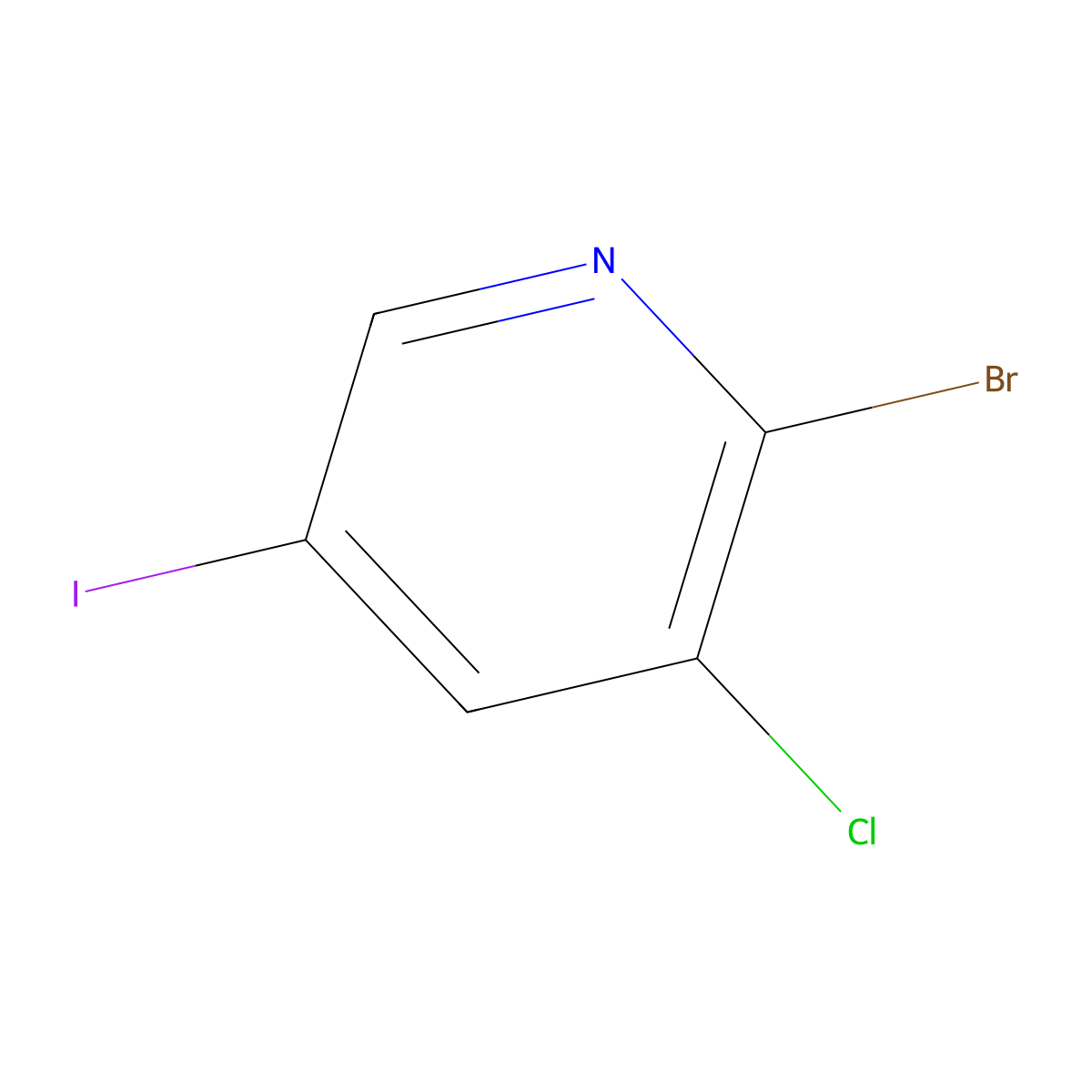 2-Bromo-3-chloro-5-iodopyridine molecular structure, CAS 1211525-78-8
