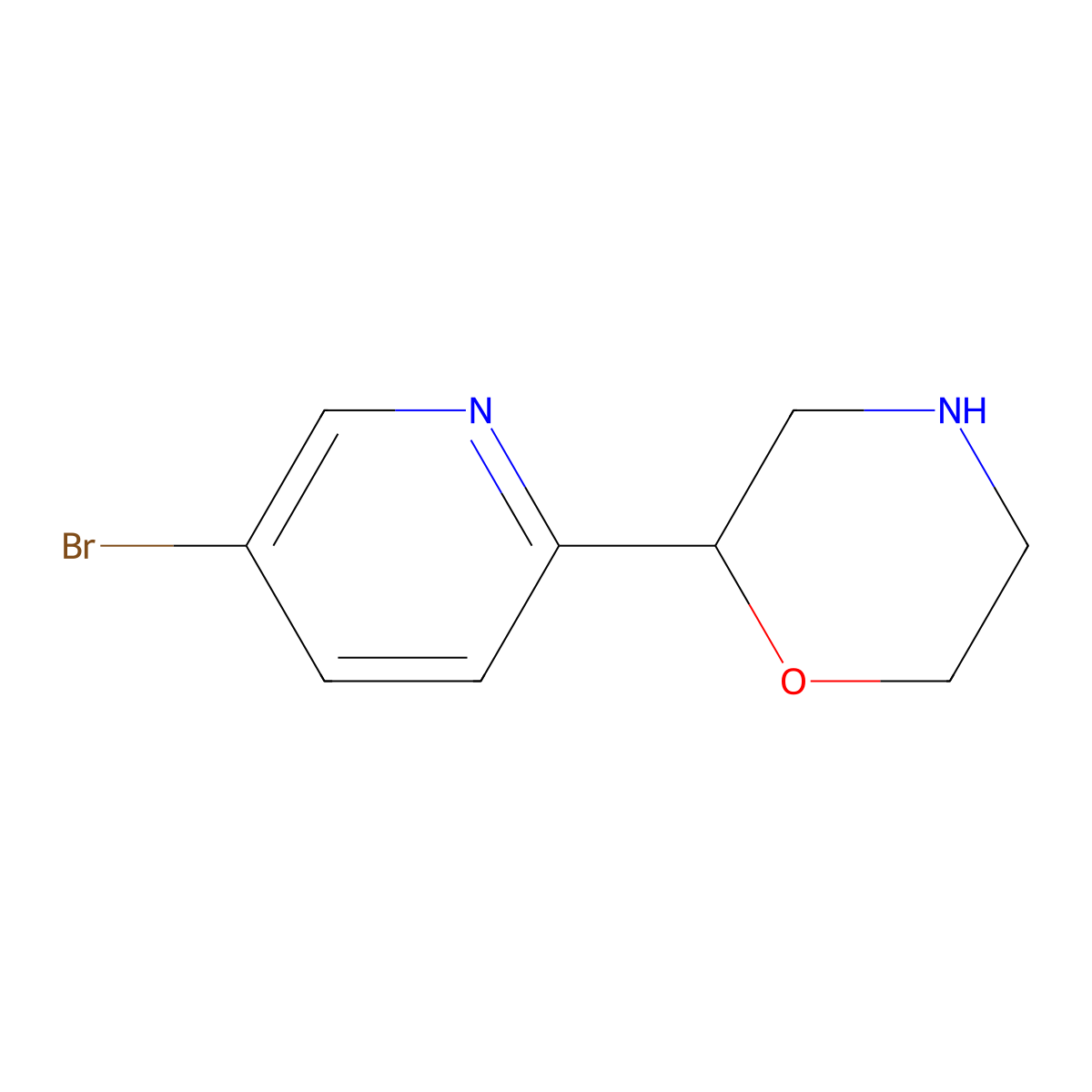 2-(5-Bromo-2-pyridyl)morpholine molecular structure, CAS 1211525-80-2