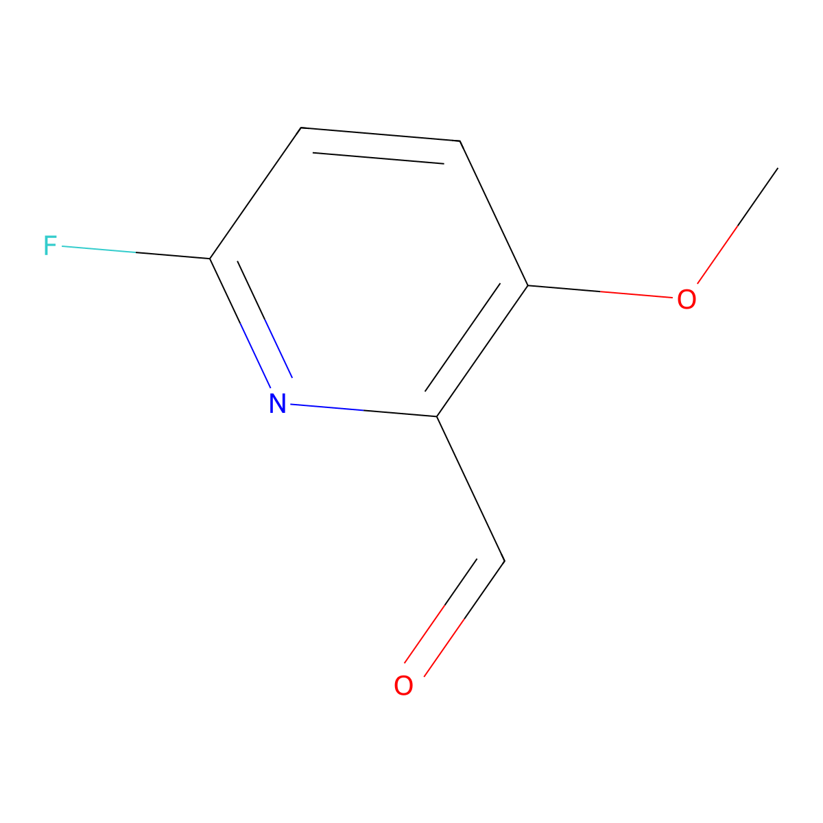 6-Fluoro-3-methoxypicolinaldehyde molecular structure, CAS 1211525-97-1