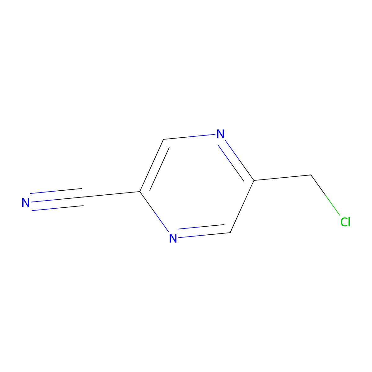 5-(Chloromethyl)pyrazine-2-carbonitrile molecular structure, CAS 1211526-07-6