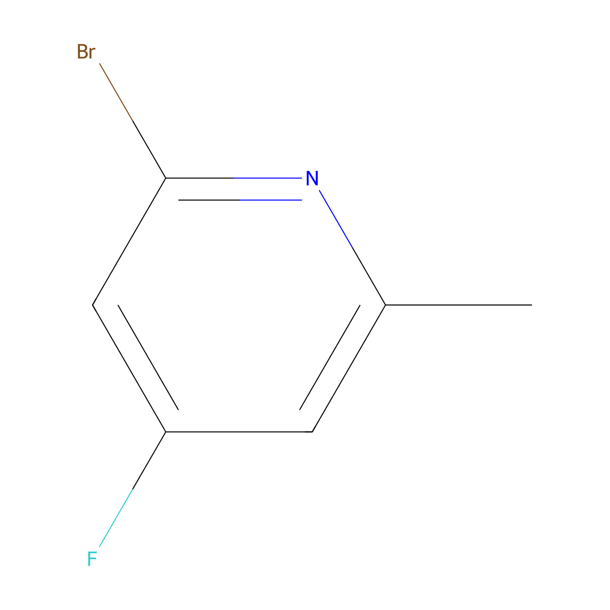 2-Bromo-4-fluoro-6-methylpyridine molecular structure, CAS 1211526-18-9
