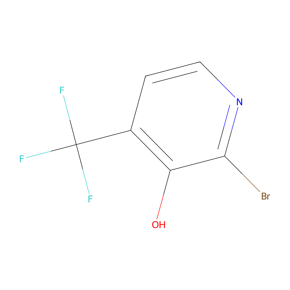 2-Bromo-4-(trifluoromethyl)pyridin-3-ol molecular structure, CAS 1211526-19-0