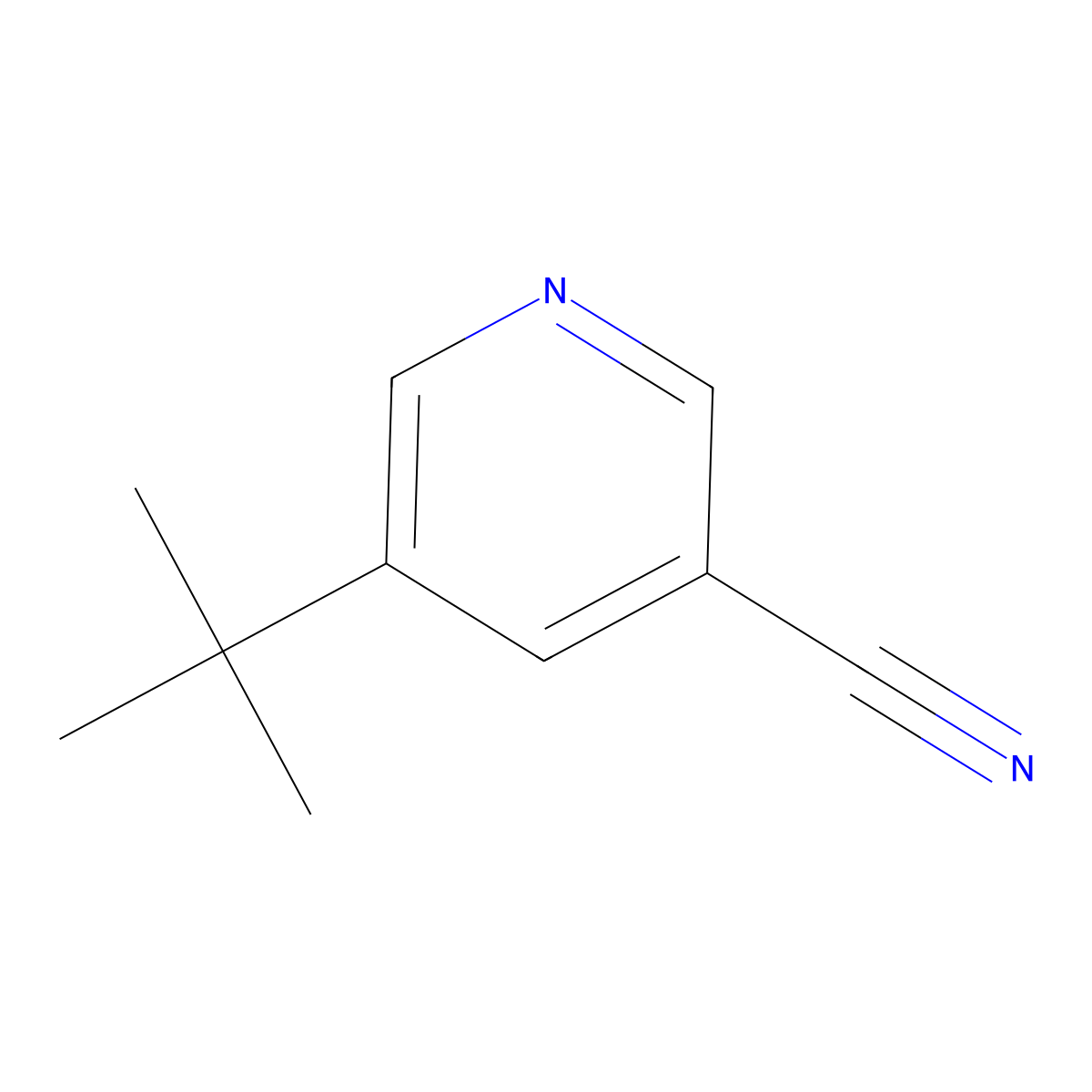 5-(tert-Butyl)nicotinonitrile molecular structure, CAS 1211526-32-7