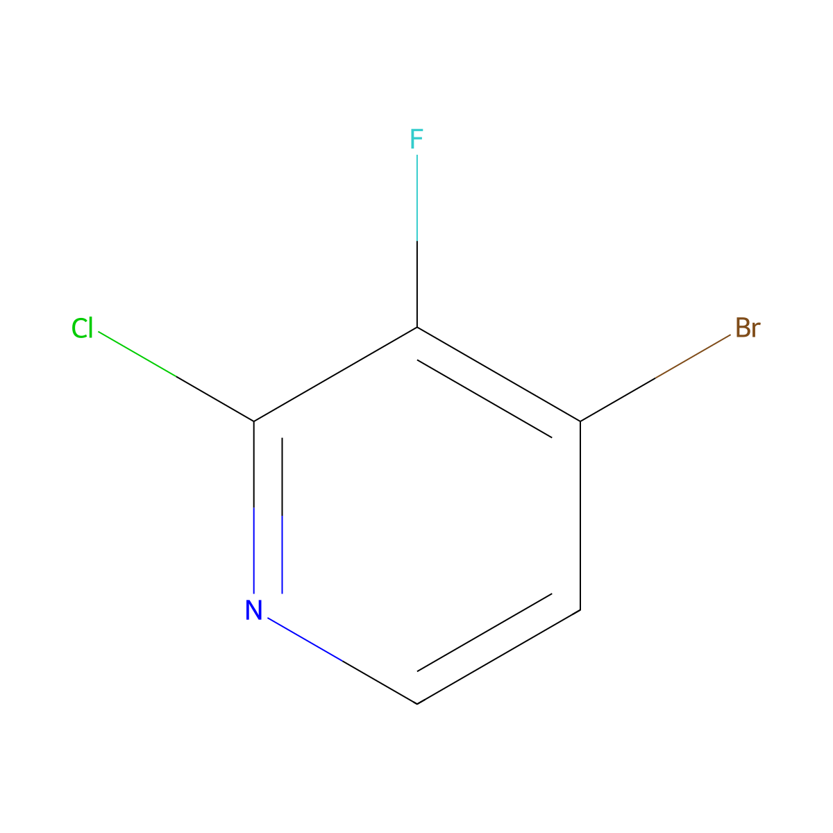 4-Bromo-2-chloro-3-fluoropyridine molecular structure, CAS 1211526-56-5