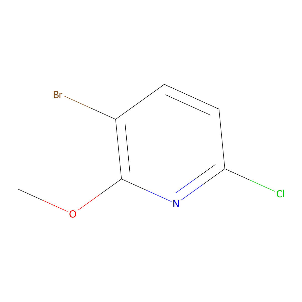 3-Bromo-6-chloro-2-methoxypyridine molecular structure, CAS 1211526-62-3