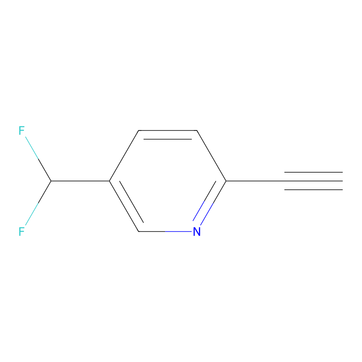 5-(Difluoromethyl)-2-ethynylpyridine molecular structure, CAS 1211526-75-8