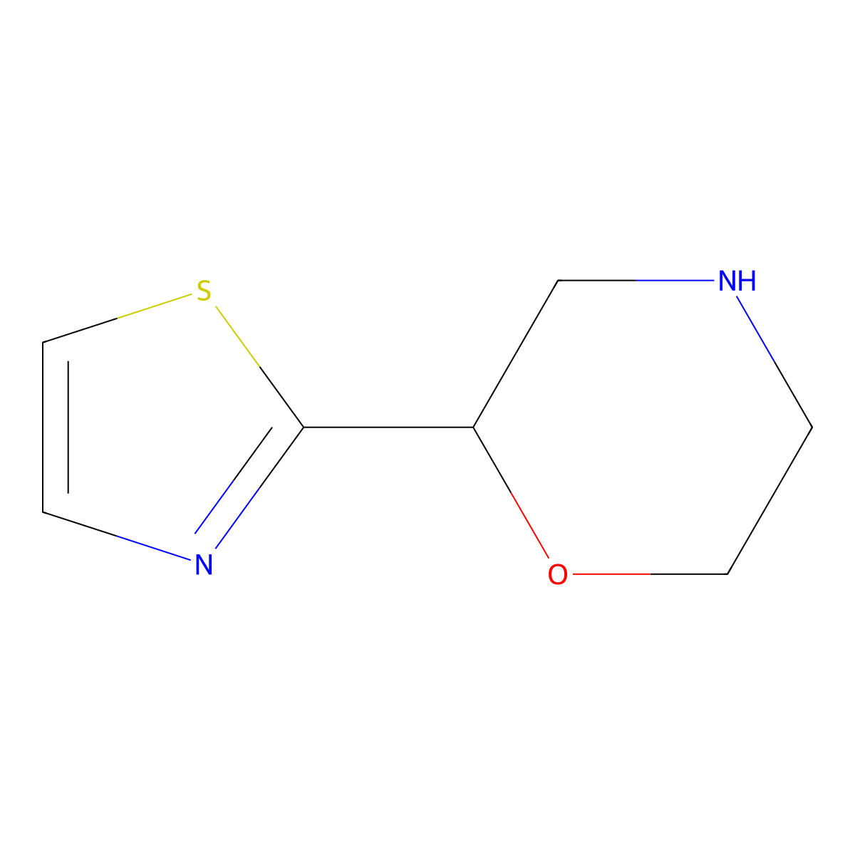2-(1,3-Thiazol-2-yl)morpholine molecular structure, CAS 1211526-76-9
