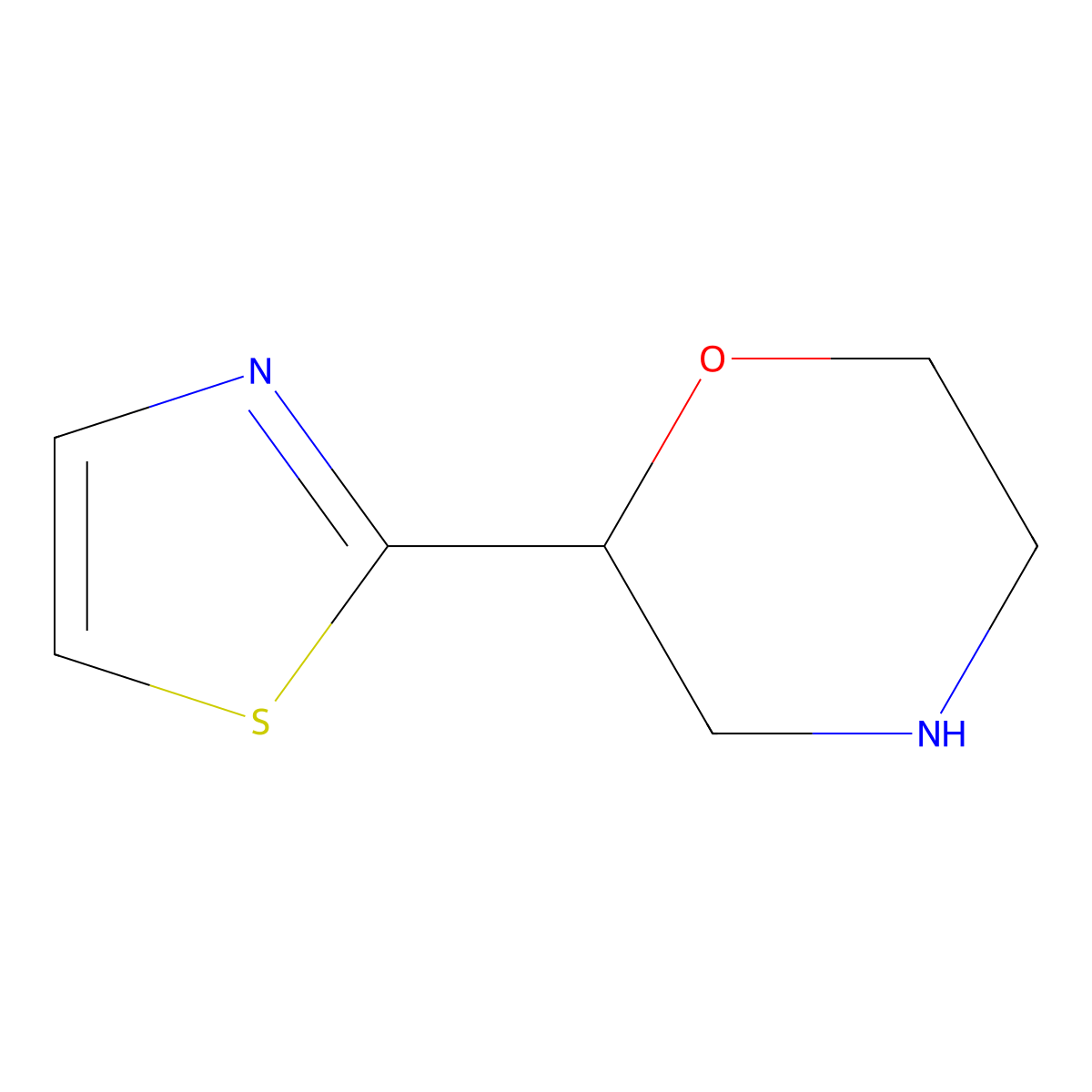 2-(1,3-Thiazol-2-yl)morpholine molecular structure, CAS 1211526-76-9