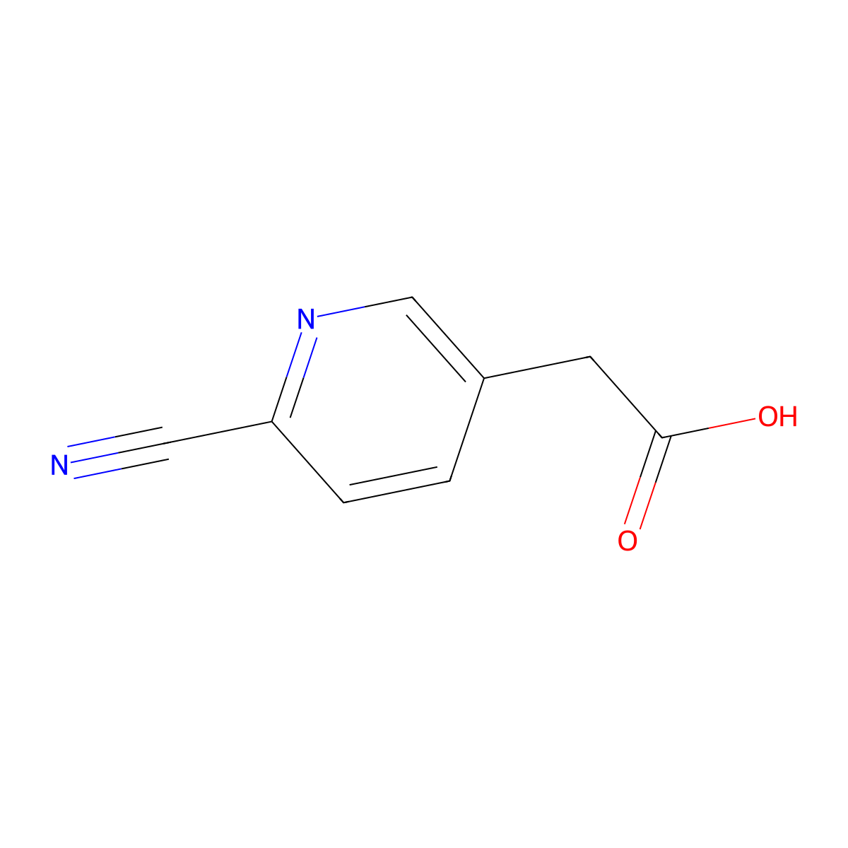 2-(6-Cyanopyridin-3-yl)acetic acid molecular structure, CAS 1211526-77-0