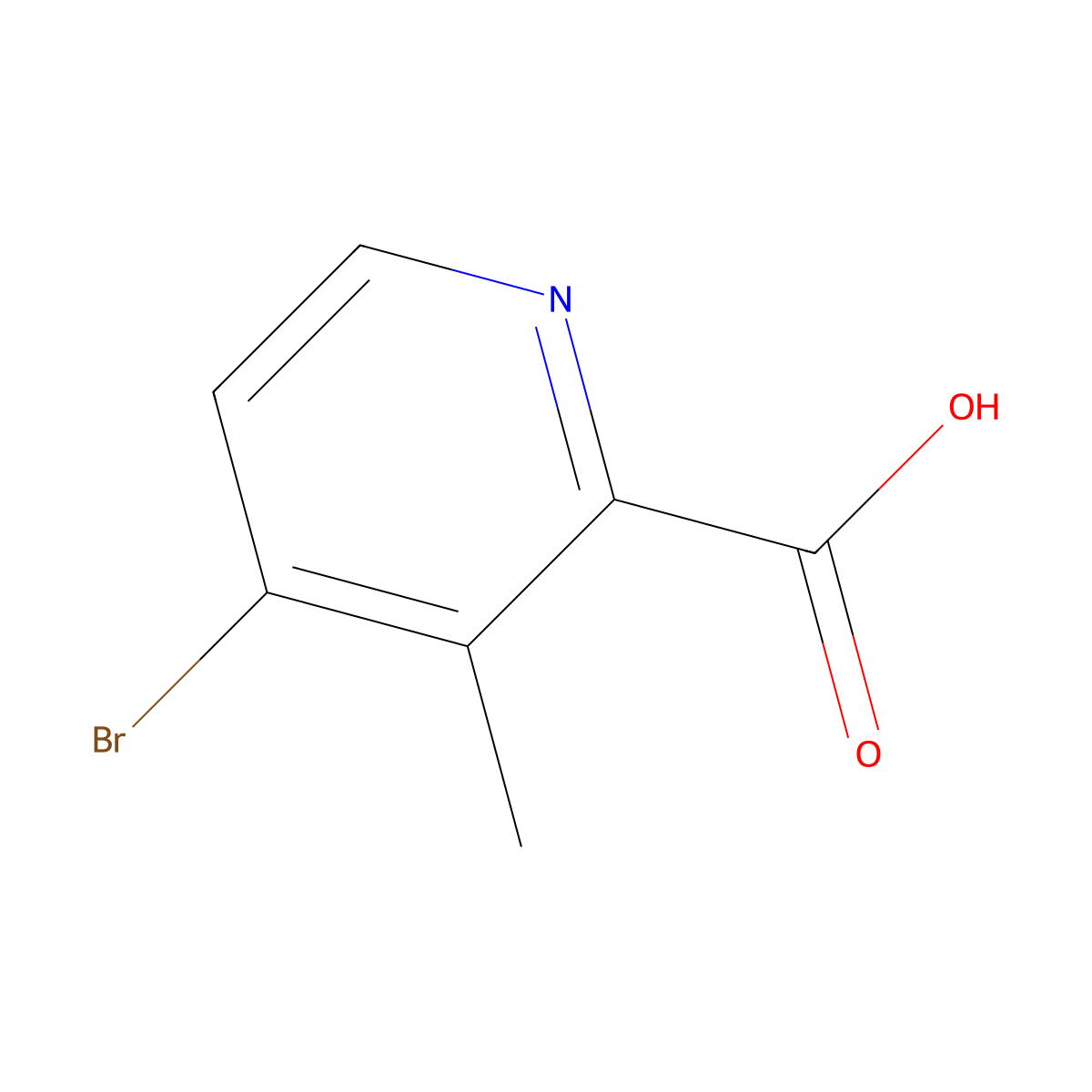 4-Bromo-3-methylpyridine-2-carboxylic acid molecular structure, CAS 1211526-84-9