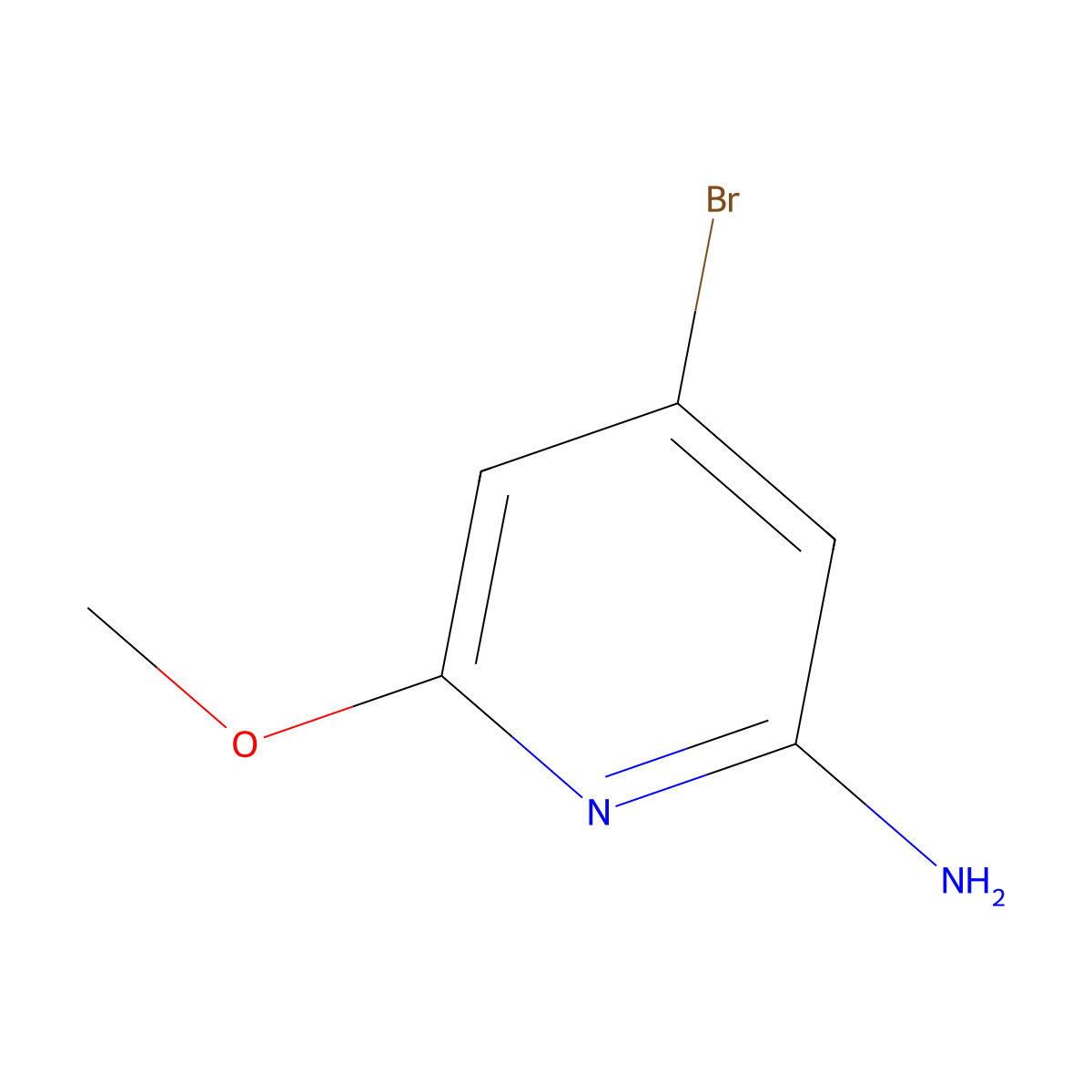 4-Bromo-6-methoxypyridin-2-amine molecular structure, CAS 1211526-95-2