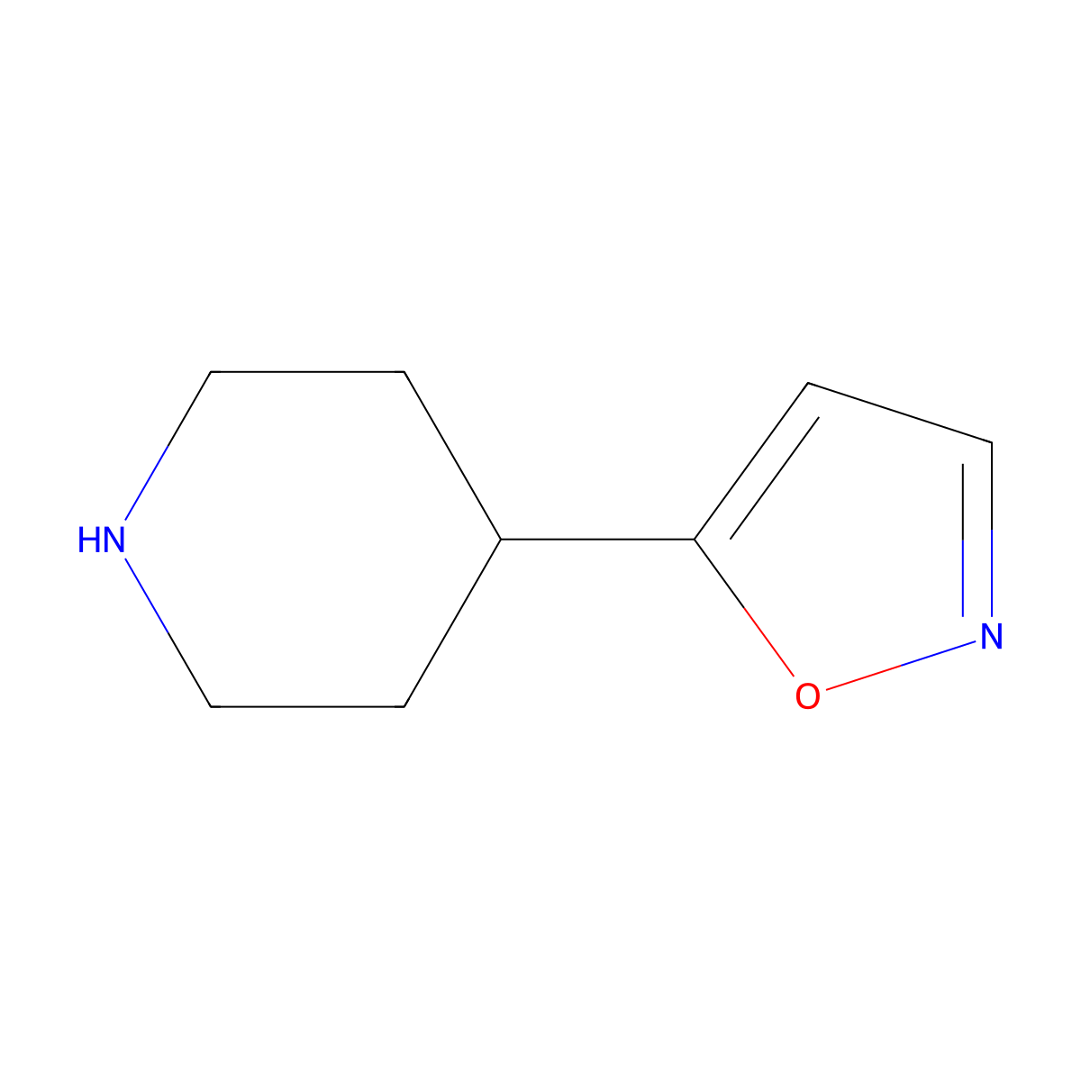 4-(1,2-Oxazol-5-yl)piperidine molecular structure, CAS 1211527-03-5