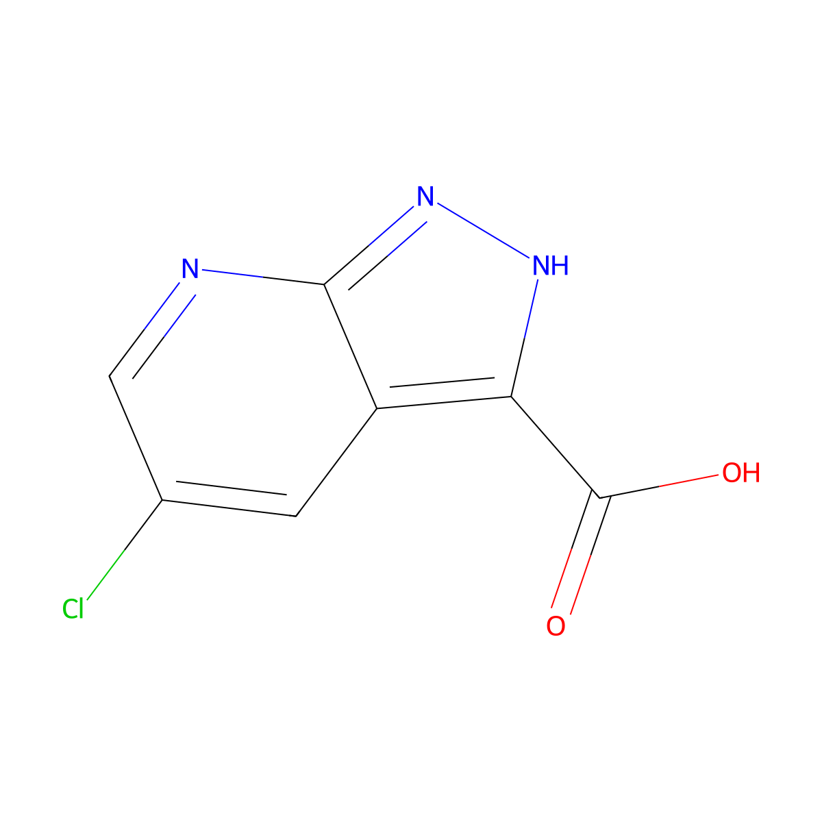 5-chloro-1H-pyrazolo[3,4-b]pyridine-3-carboxylic acid molecular structure, CAS 1211527-10-4