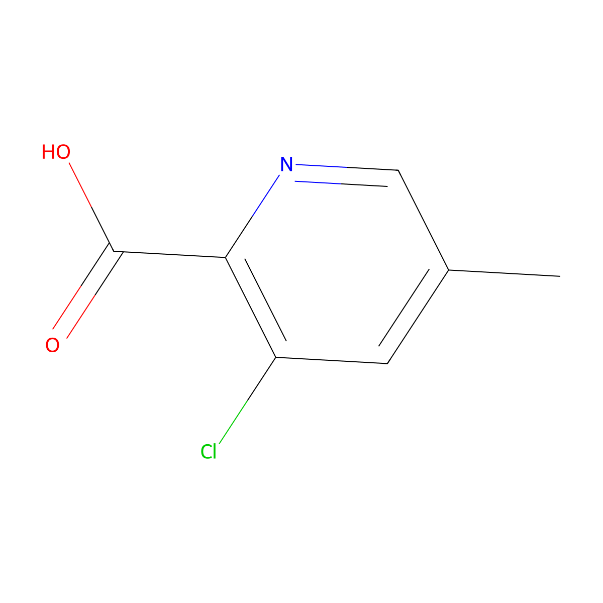 3-Chloro-5-methylpyridine-2-carboxylic acid molecular structure, CAS 1211527-12-6