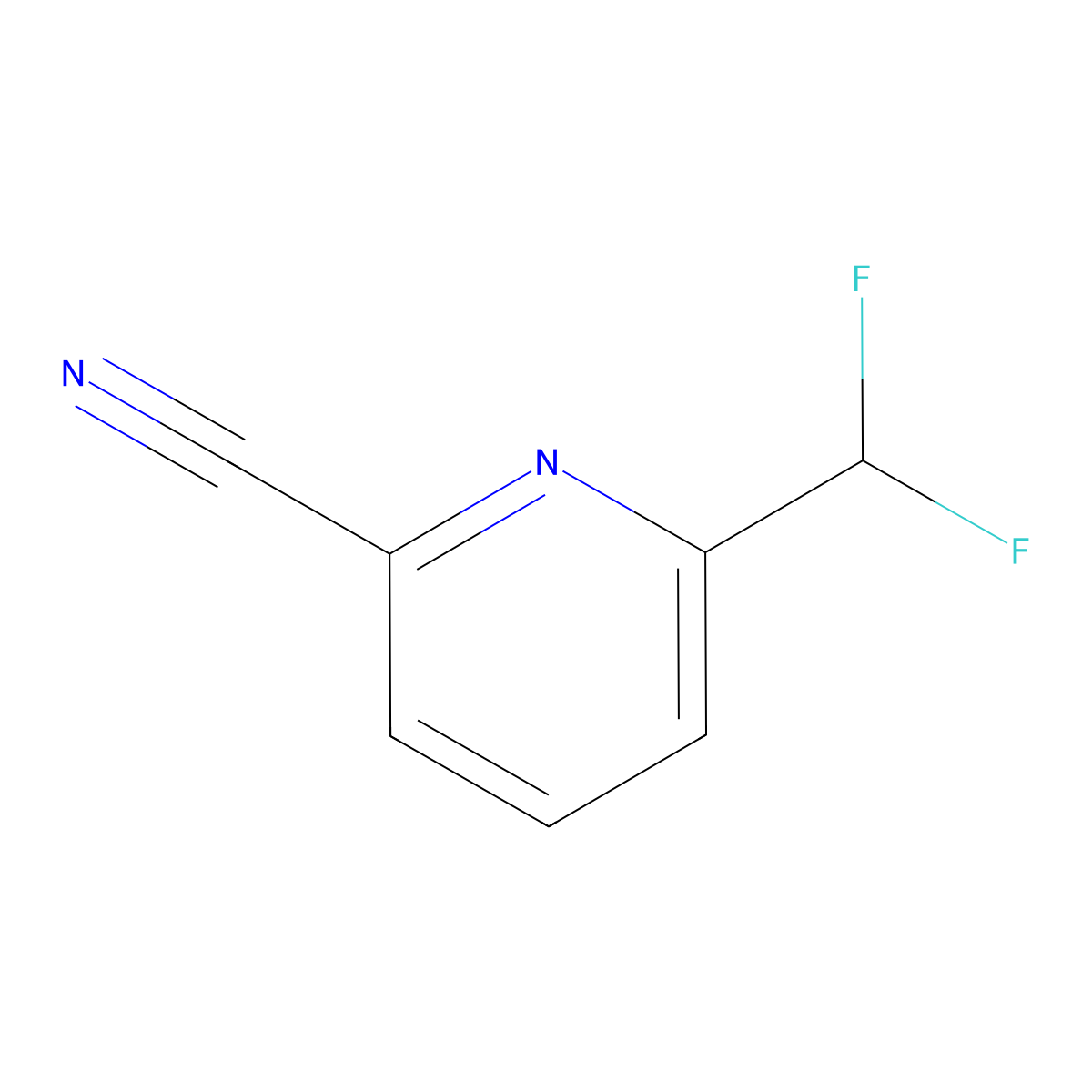 6-(Difluoromethyl)picolinonitrile molecular structure, CAS 1211527-29-5
