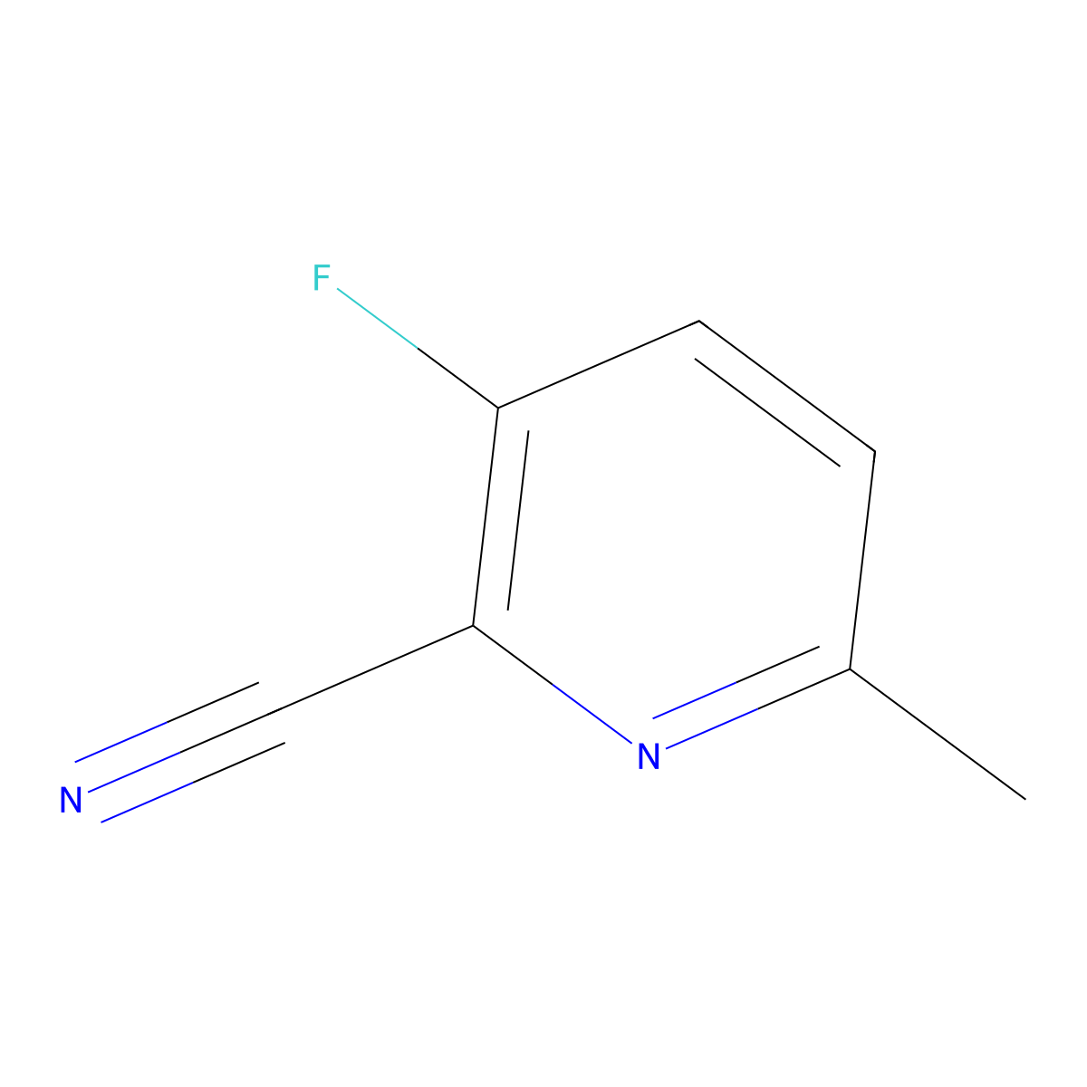 3-Fluoro-6-methylpyridine-2-carbonitrile molecular structure, CAS 1211527-37-5