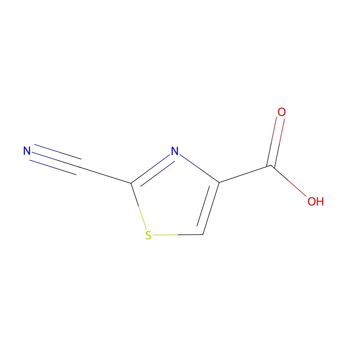 2-Cyano-1,3-thiazole-4-carboxylic acid molecular structure, CAS 1211527-90-0