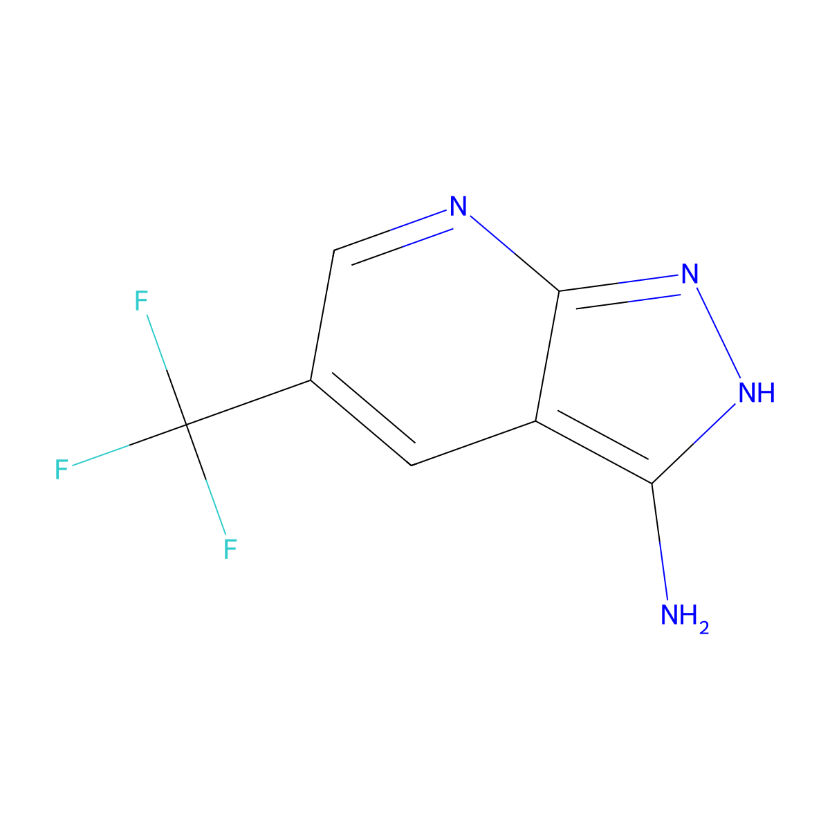 5-(Trifluoromethyl)-1H-pyrazolo[3,4-b]pyridin-3-amine molecular structure, CAS 1211527-97-7