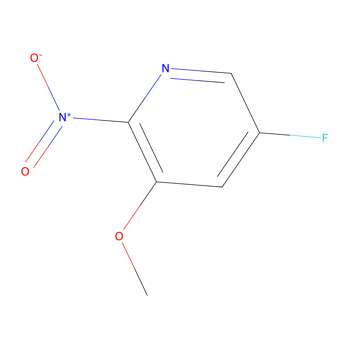 5-Fluoro-3-methoxy-2-nitropyridine molecular structure, CAS 1211528-10-7