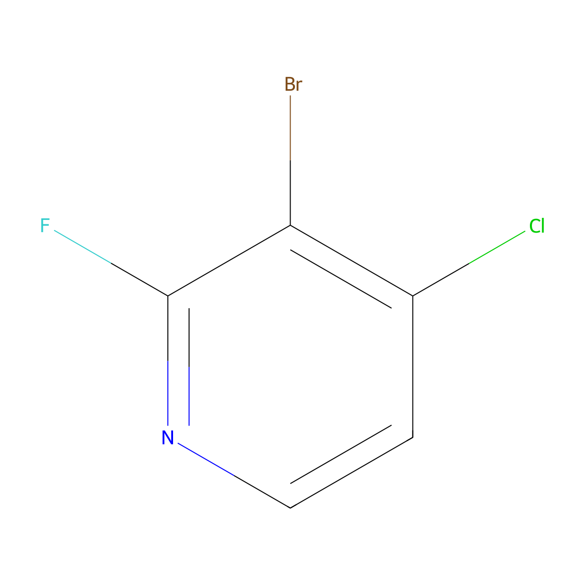 3-Bromo-4-chloro-2-fluoropyridine molecular structure, CAS 1211528-25-4
