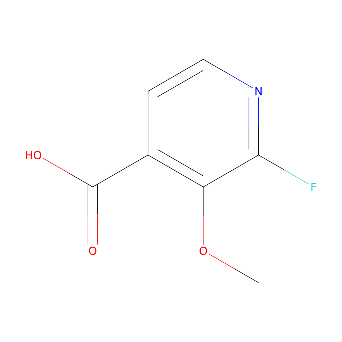 2-Fluoro-3-methoxy-4-pyridinecarboxylic acid molecular structure, CAS 1211528-26-5