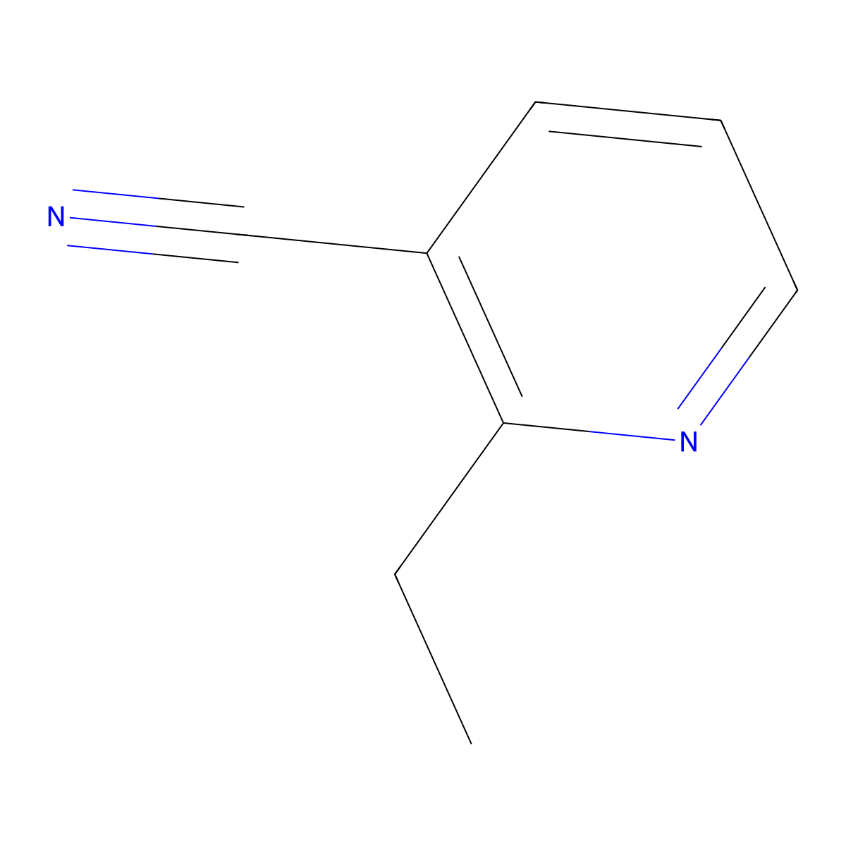 2-Ethylnicotinonitrile molecular structure, CAS 1211528-38-9