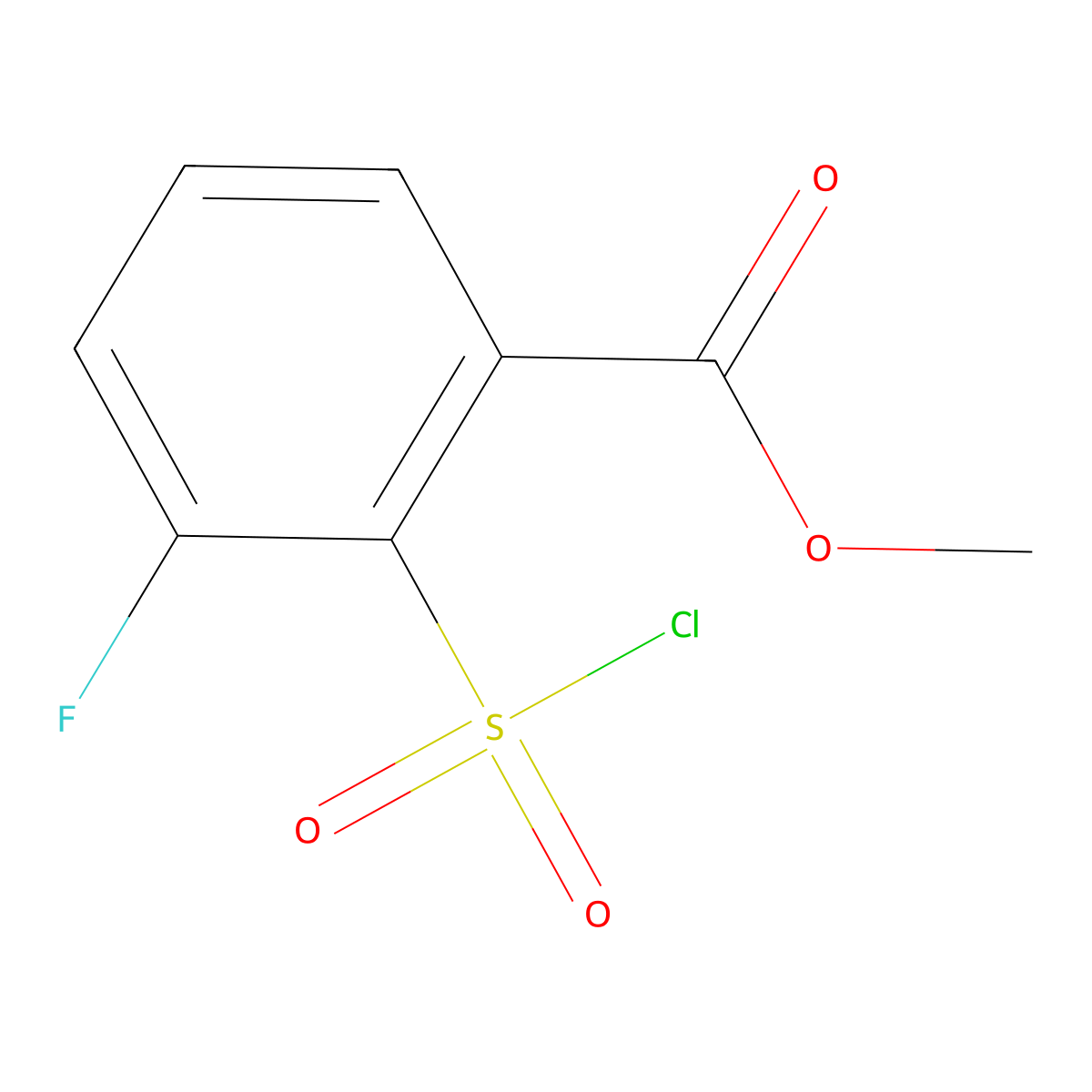 Methyl 2-(chlorosulfonyl)-3-fluorobenzoate molecular structure, CAS 1211528-49-2