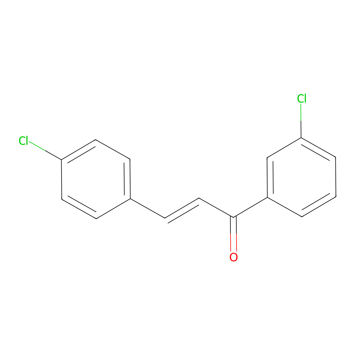 (2E)-1-(3-Chlorophenyl)-3-(4-chlorophenyl)prop-2-en-1-one molecular structure, CAS 1211528-57-2