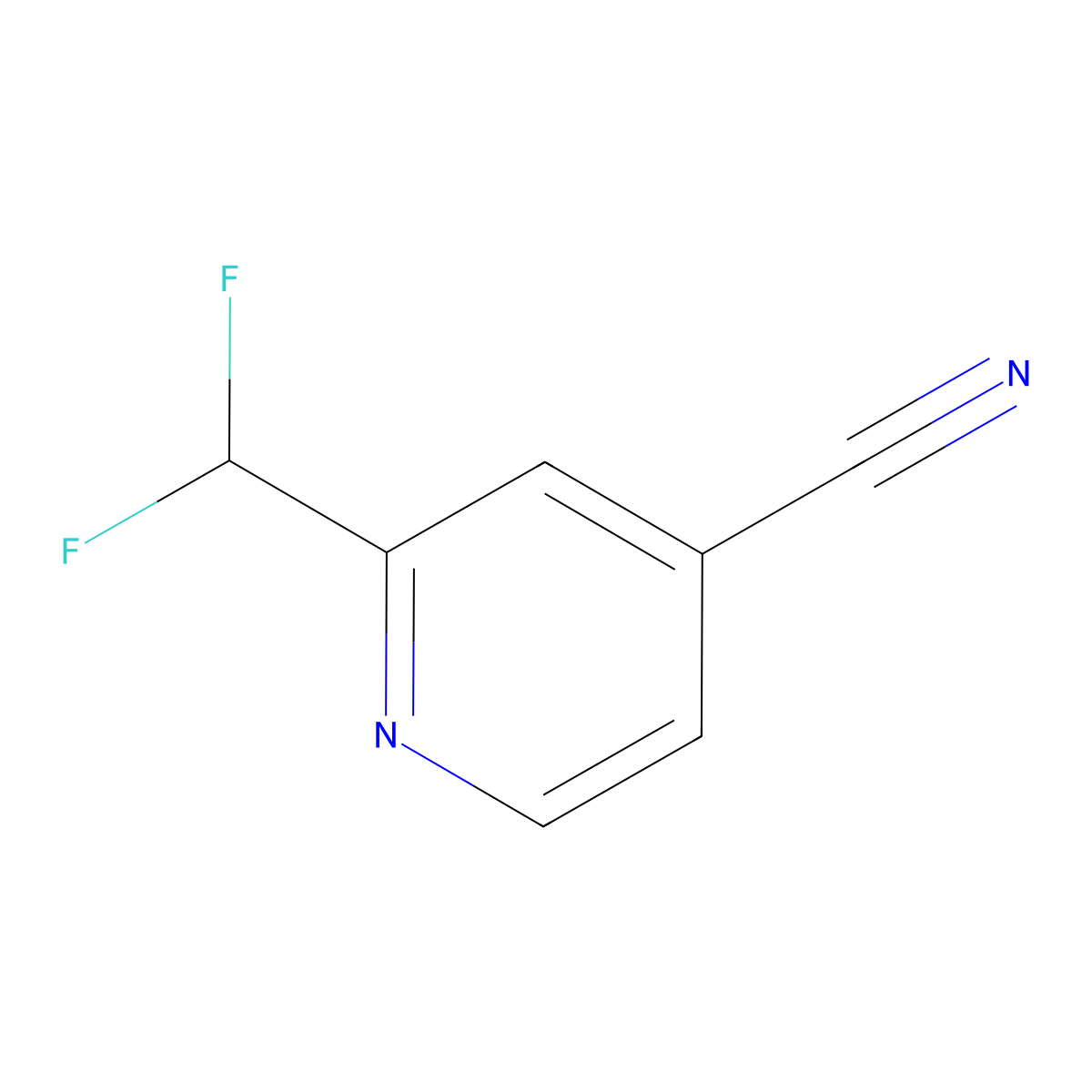2-(Difluoromethyl)isonicotinonitrile molecular structure, CAS 1211528-71-0