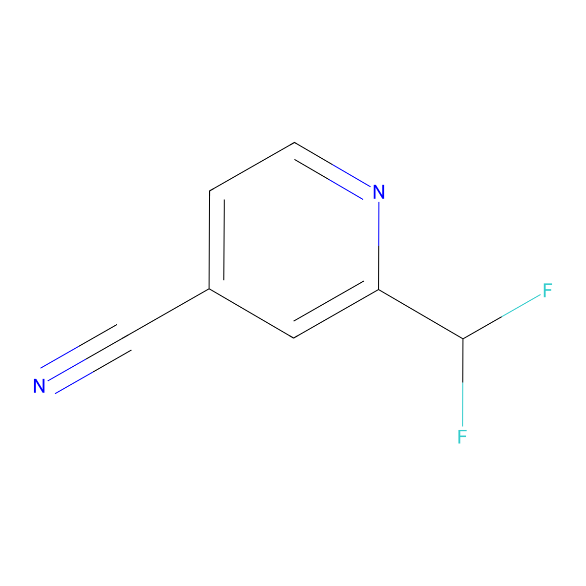 2-(Difluoromethyl)isonicotinonitrile molecular structure, CAS 1211528-71-0
