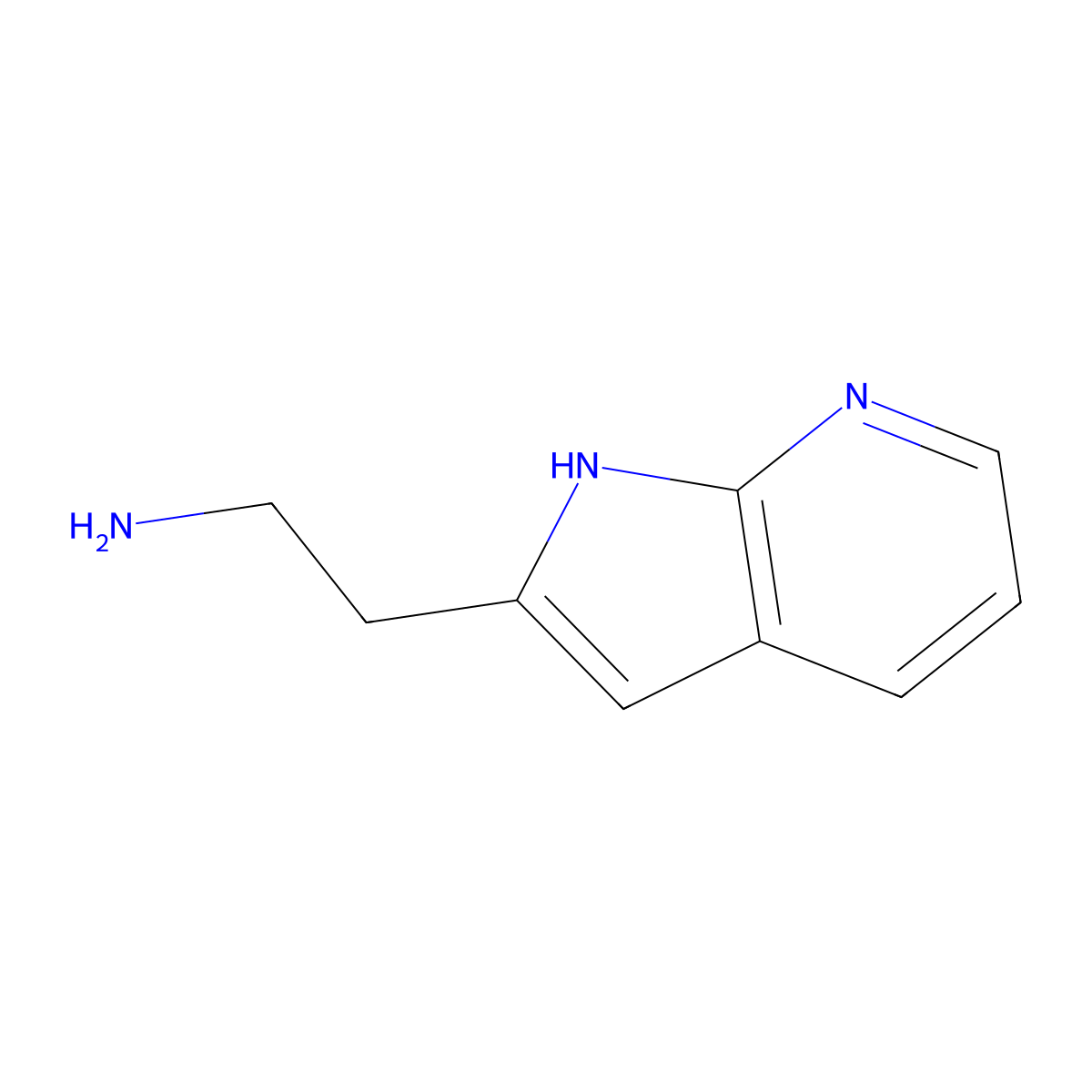 2-{7H-pyrrolo[2,3-b]pyridin-2-yl}ethan-1-amine molecular structure, CAS 1211528-75-4