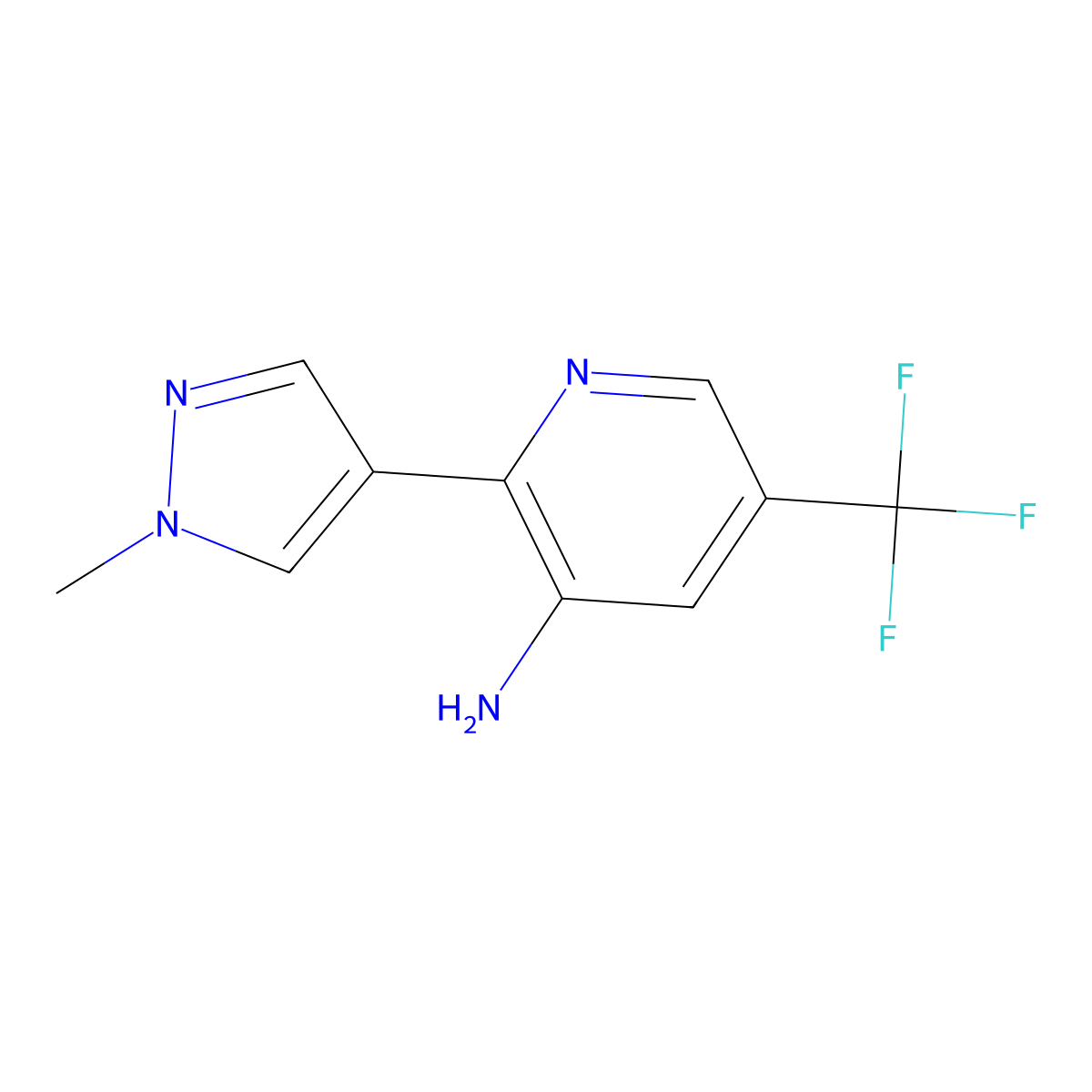 2-(1-methyl-1H-pyrazol-4-yl)-5-(trifluoromethyl)-3-Pyridinamine molecular structure, CAS 1211528-86-7