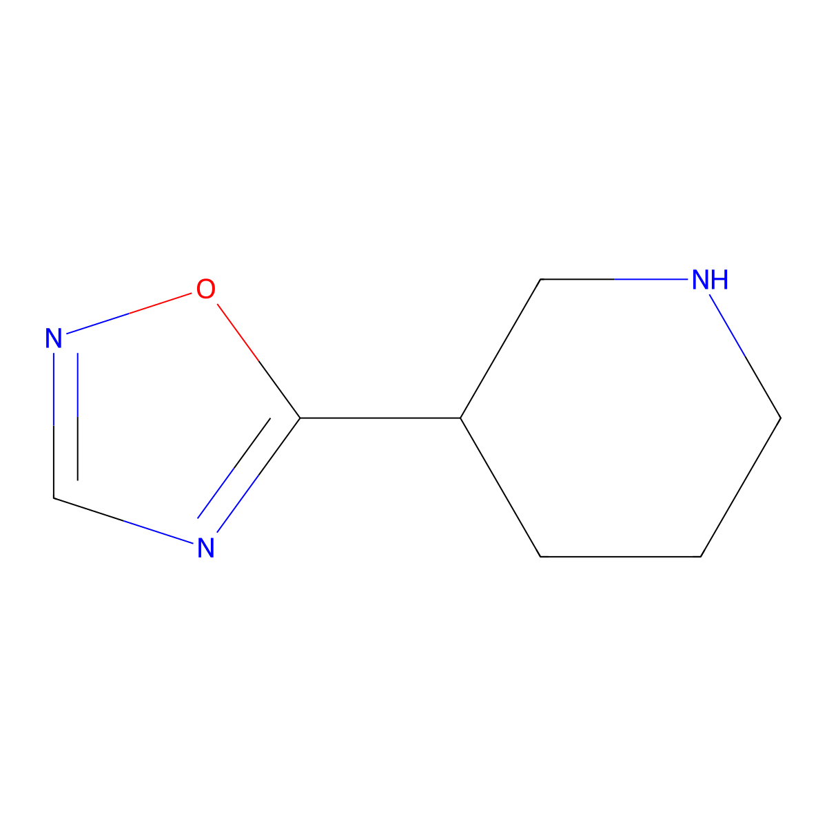 3-(1,2,4-Oxadiazol-5-yl)piperidine molecular structure, CAS 1211528-98-1