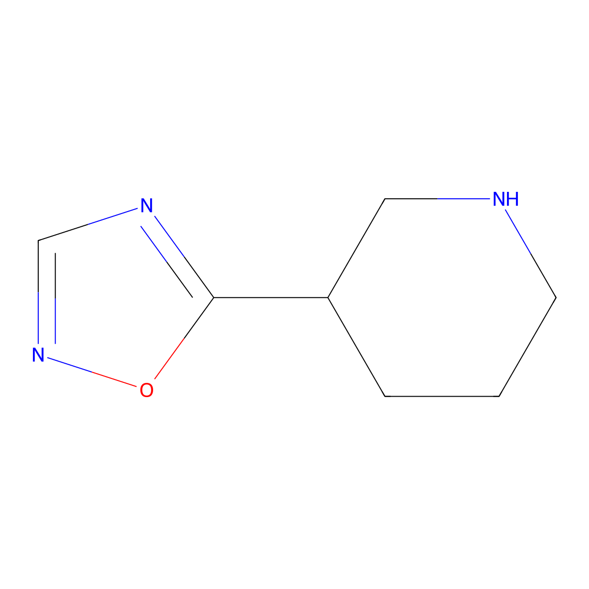 3-(1,2,4-Oxadiazol-5-yl)piperidine molecular structure, CAS 1211528-98-1