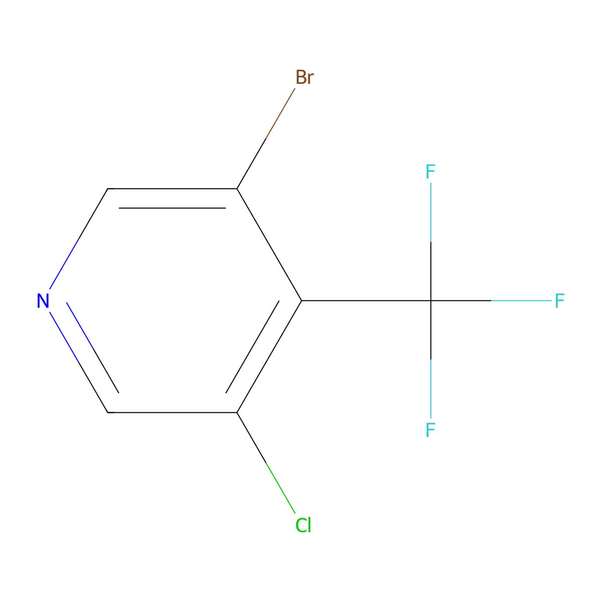 3-Bromo-5-chloro-4-(trifluoromethyl)pyridine molecular structure, CAS 1211528-99-2